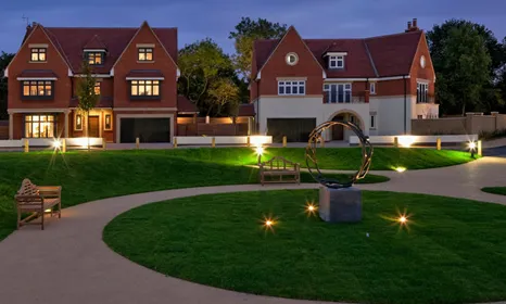 LED outdoor lighting in a large garden